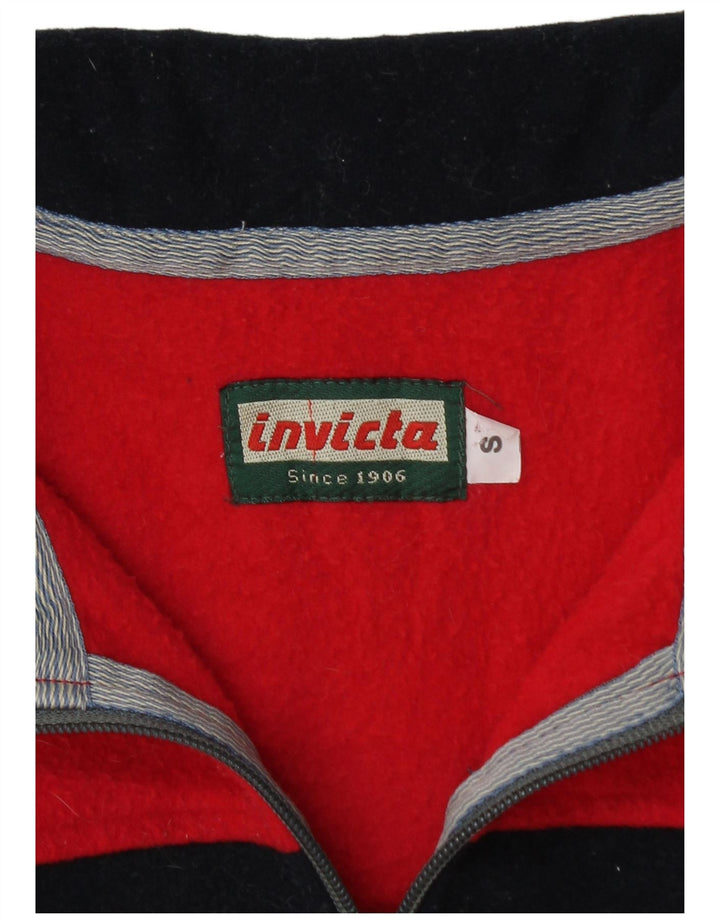 INVICTA Męski polarowy sweter z graficznym zamkiem, mały, czerwony, z blokami kolorów