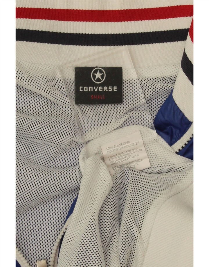 Converse Męska bluza dresowa, mała, niebieska, poliestrowa z blokami kolorów