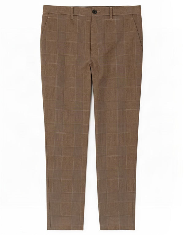 Męskie spodnie chino Zara EU 42 Large W32 L29 Brązowe pepitkę