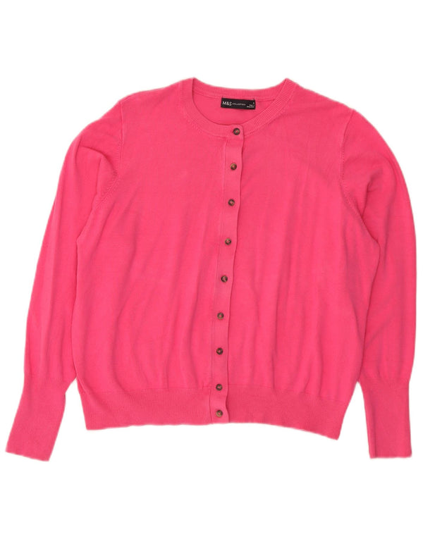 Marks & Spencer Damski sweter kardigan UK 18 XL Różowa wiskoza