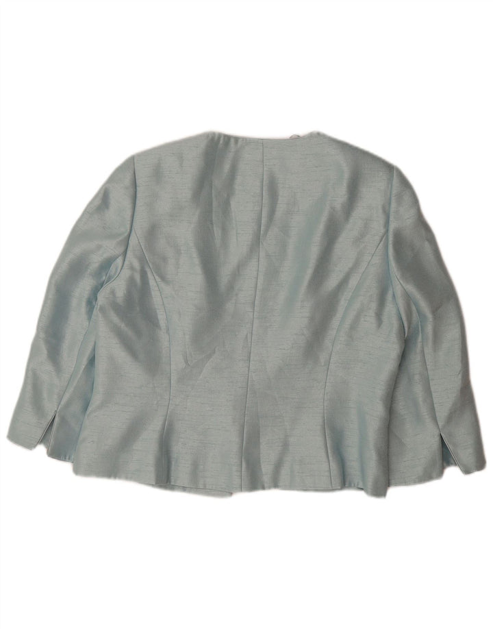 JACQUES VERT Damska marynarka z rękawem 3/4, zapinana na 1 guzik, UK 14, duża niebieska