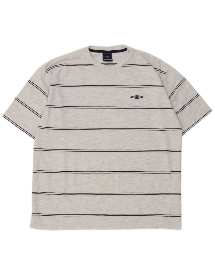 T-shirt męski Umbro Top XL, szary, poliestrowy w paski