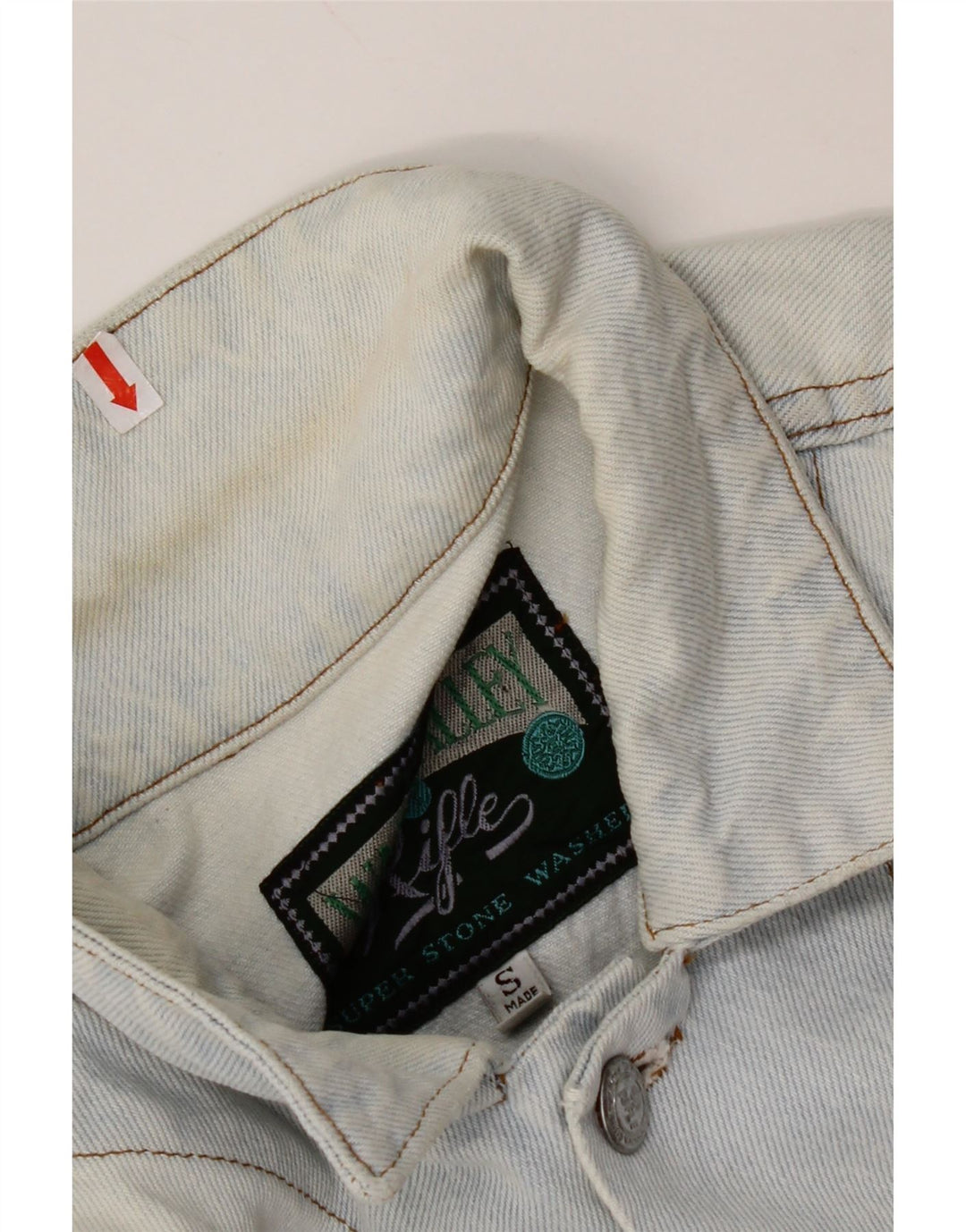 Damska kurtka jeansowa RIFLE Crop Oversize UK 10 Small, niebieska, bawełniana