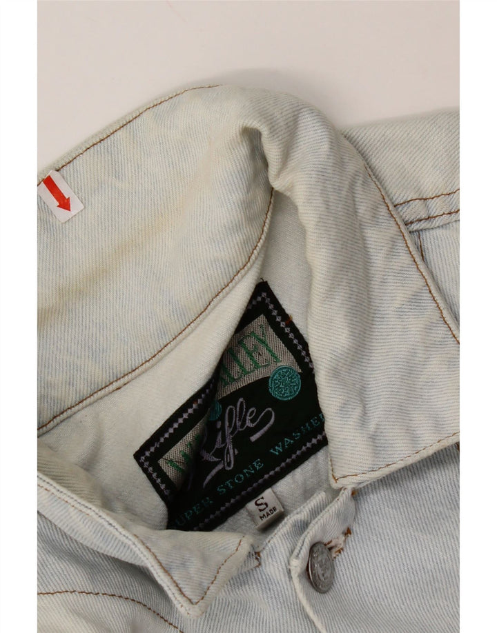 Damska kurtka jeansowa RIFLE Crop Oversize UK 10 Small, niebieska, bawełniana