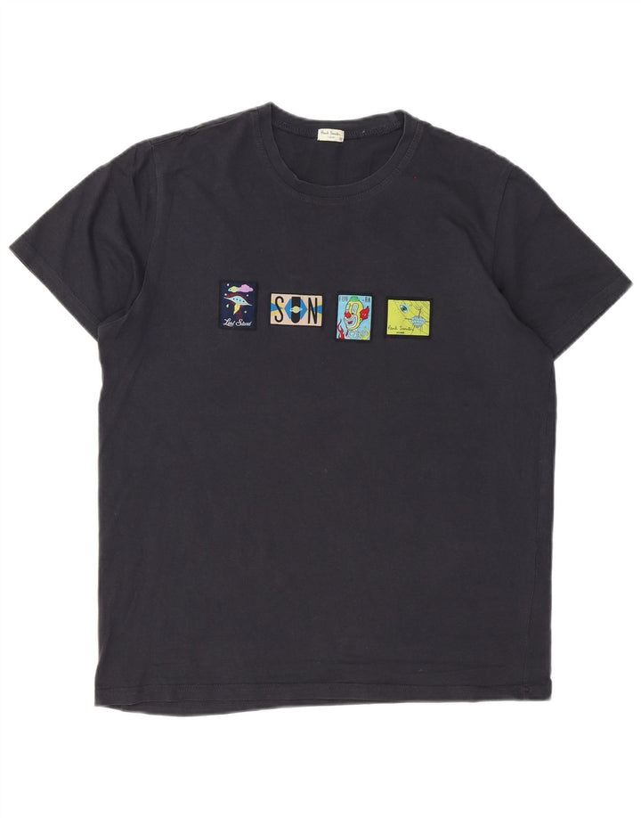 Męski T-shirt z grafiką Paul Smith Top, średnioszary, bawełniany