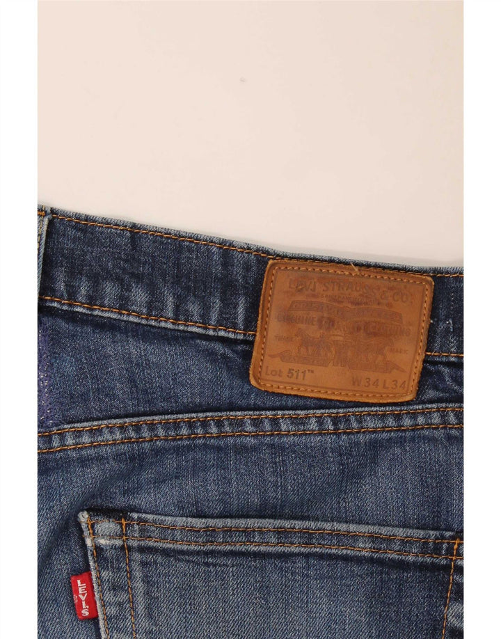 Męskie jeansy Levi's 511 Slim W34 L31 Niebieska bawełna