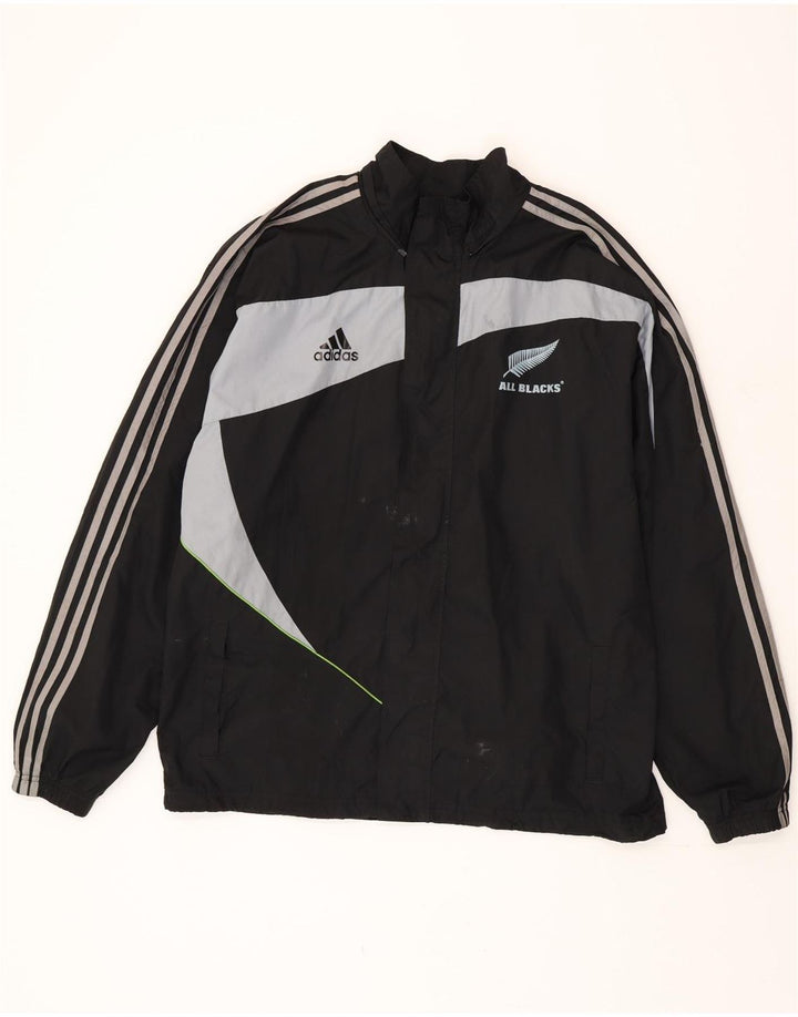 Adidas Męska kurtka dresowa All Blacks, duża, czarna, z blokami kolorów