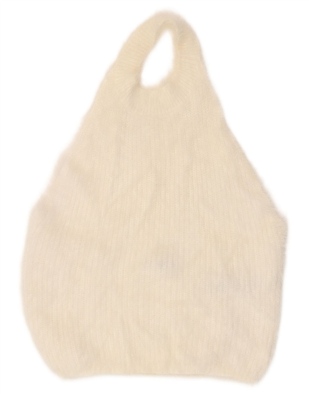 Damski top z dzianiny Zara, wiązany na szyi, UK 14, duży, biały nylon