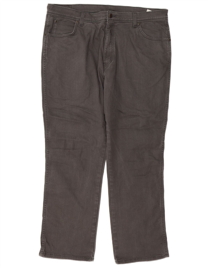 Męskie jeansy Wrangler Regular Straight W40 L30 Szara bawełna