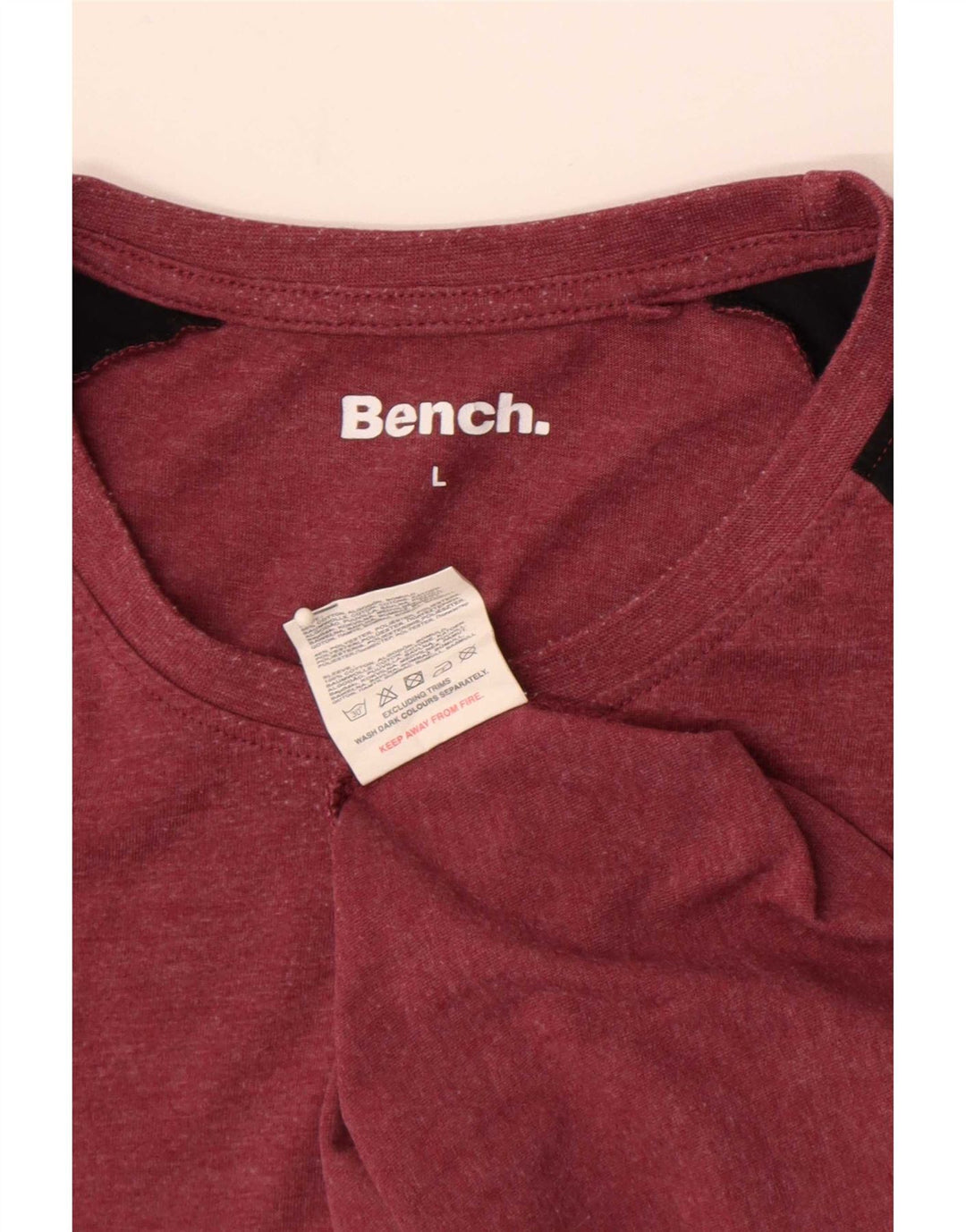 T-shirt męski z krótkim rękawem i krótkim rękawem Bench, duży, czerwony, bawełniany blok kolorów