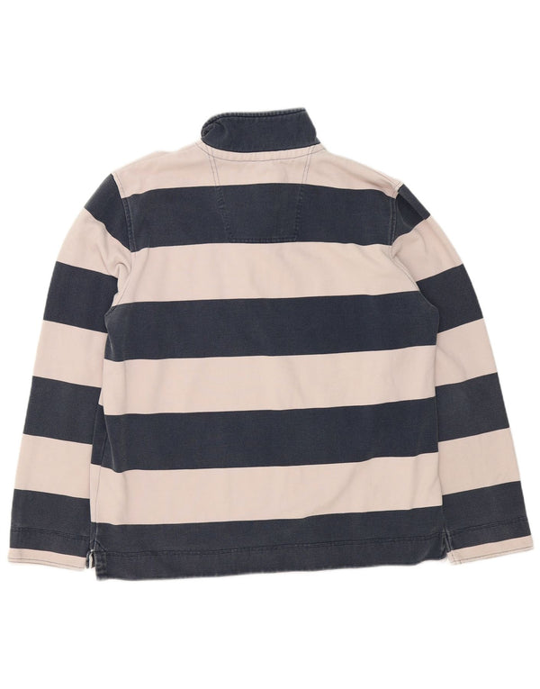 Crew Clothing Męska bluza z zamkiem błyskawicznym, sweter XL, bawełna w granatowe paski