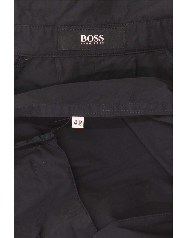 Dwurzędowy trencz damski Hugo Boss EU 42, duży, granatowy
