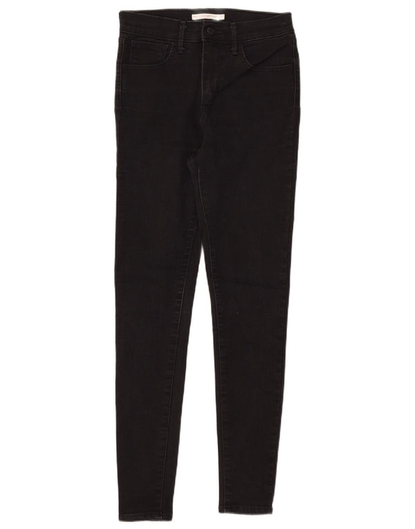 Damskie jeansy Levi's 720 z wysokim stanem, bardzo obcisłe W27 L30, czarna bawełna