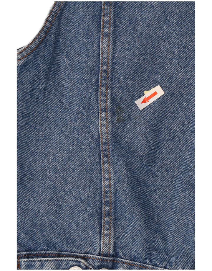 Vintage damska kamizelka jeansowa Crop UK 8, mała, niebieska bawełna