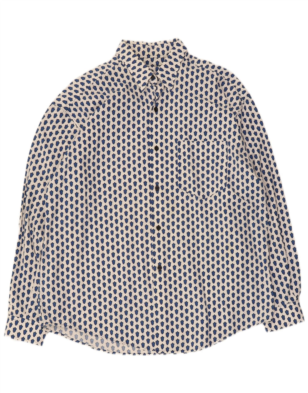 Damska koszula oversize Souleiado z abstrakcyjnym wzorem US 4, mała biała