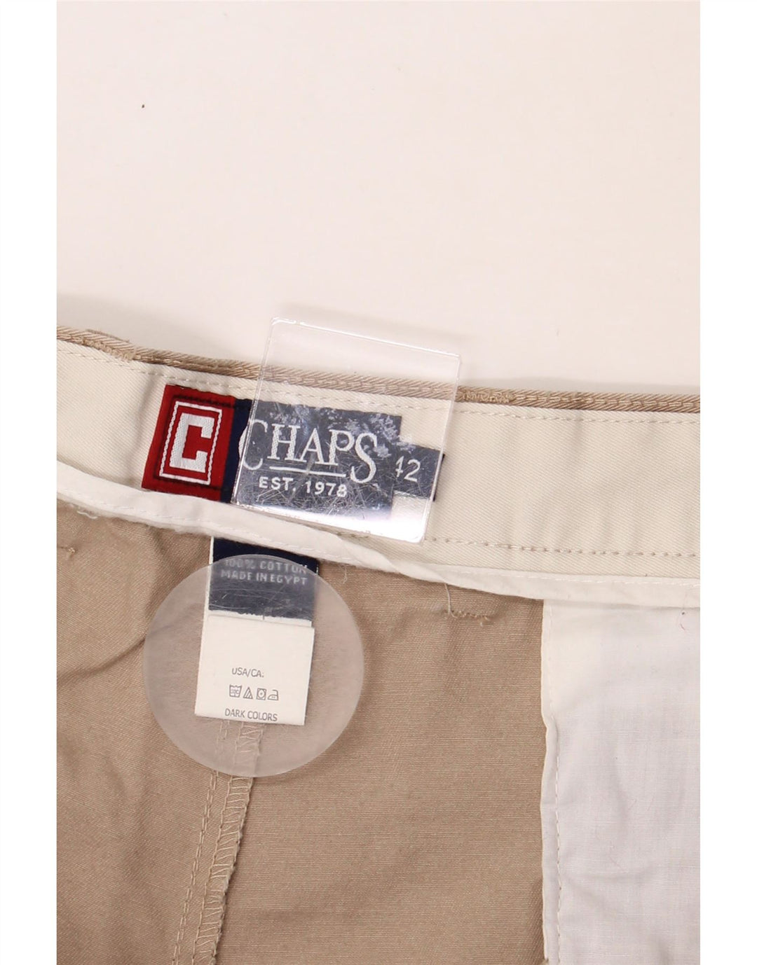CHAPS Mens Pegged Chino Shorts W42 2XL Brown Cotton Vintage Chaps and Second-Hand Chaps from Messina Hembry 
