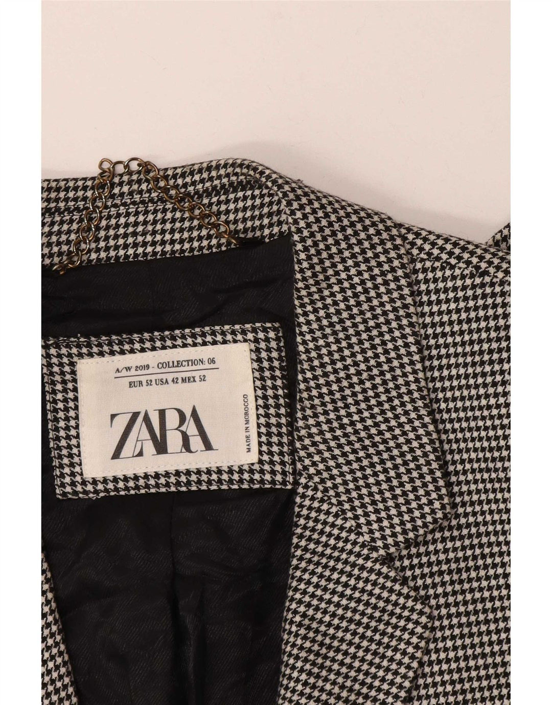 Zara Męska marynarka zapinana na 2 guziki EU 52, duża czarna pepitka