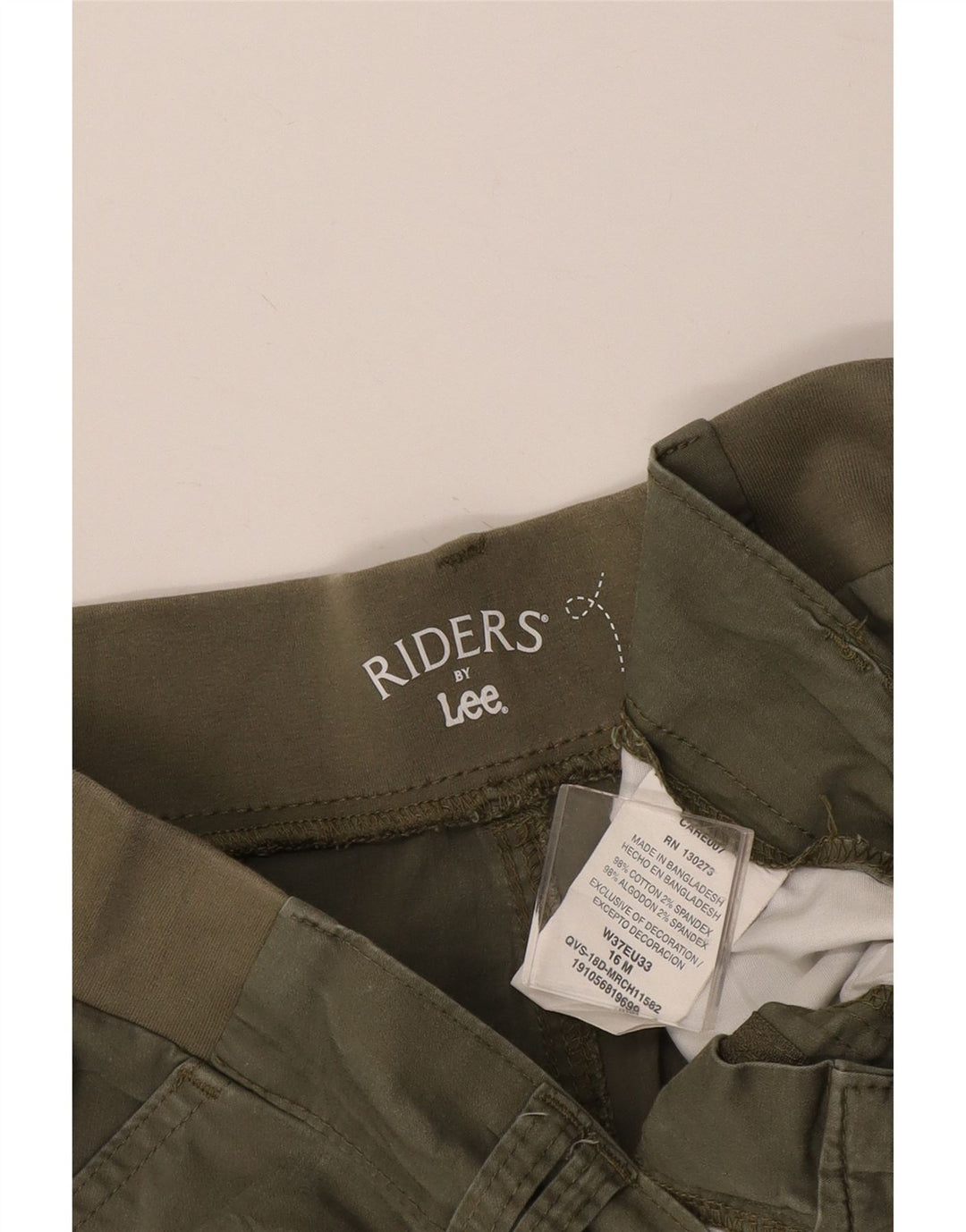 Damskie spodenki Chino Lee Riders US 16 2XL W38, bawełna khaki