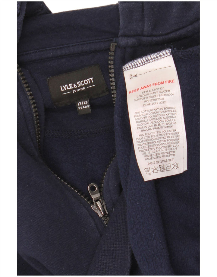 Chłopięcy sweter z kapturem i zamkiem LYLE & SCOTT 12-13 lat, granatowy, bawełniany