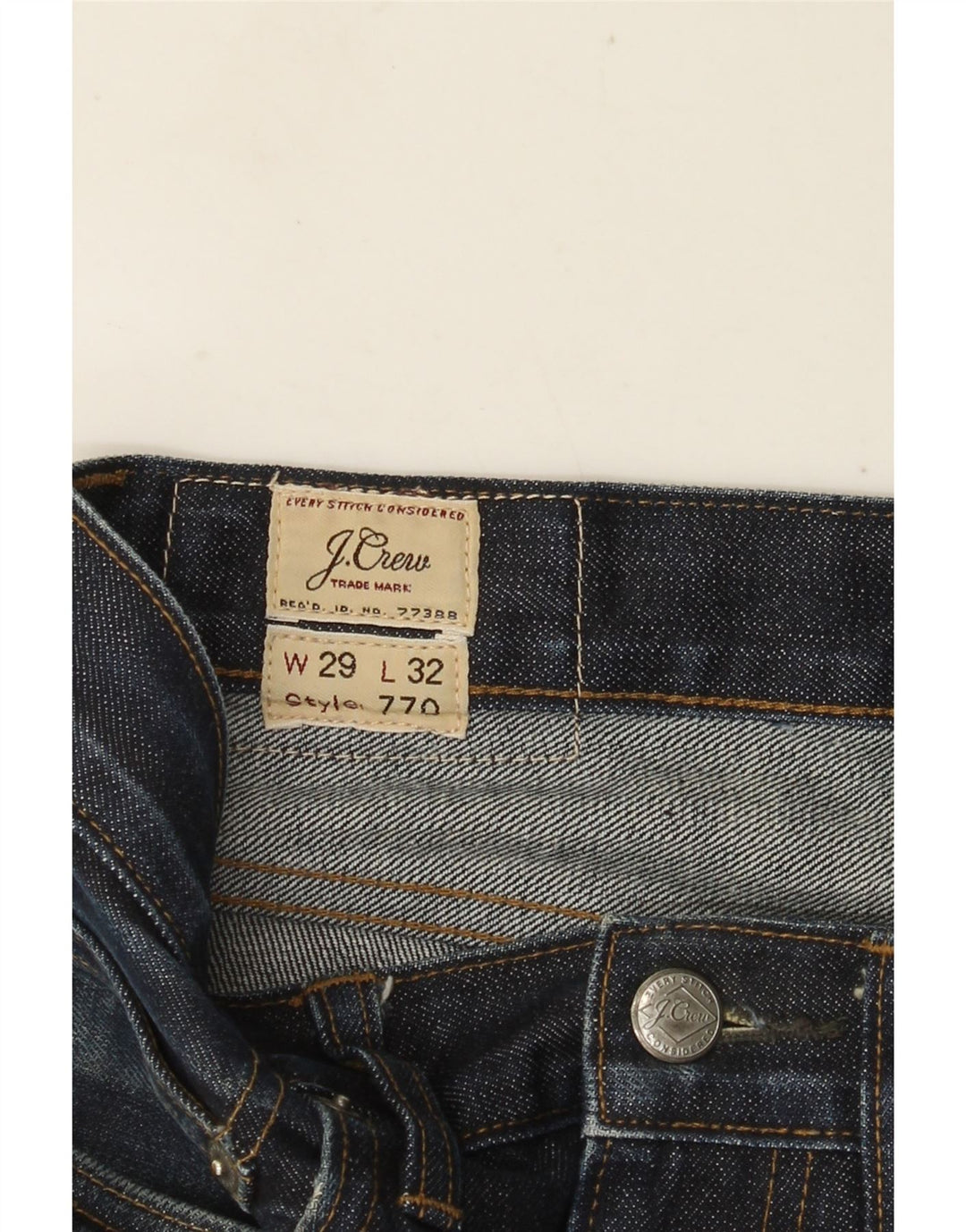 Jeansy męskie J. CREW 770 Straight W29 L32 Granatowe