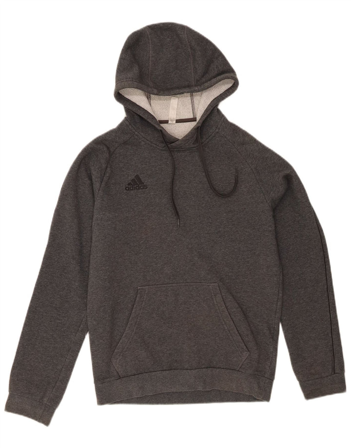 ADIDAS Mens Hoodie Jumper Small Grey Cotton