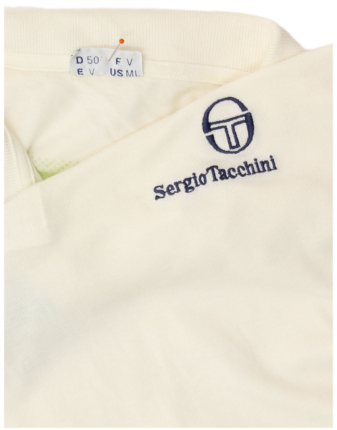 Męska koszulka polo SERGIO TACCHINI IT 50, bawełniana w średnie białe paski