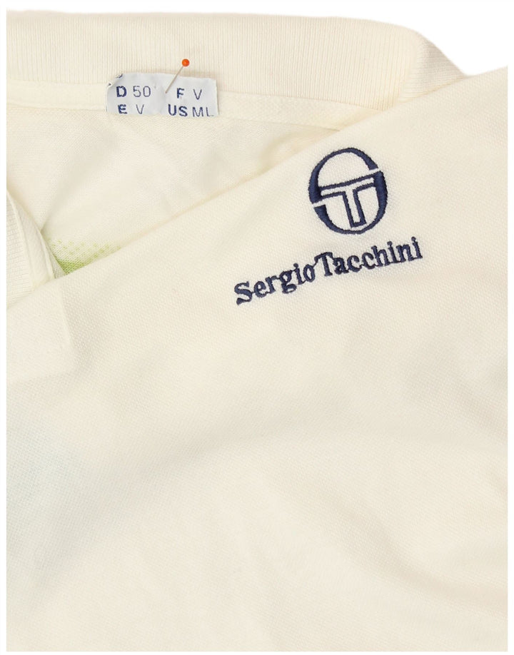 Męska koszulka polo SERGIO TACCHINI IT 50, bawełniana w średnie białe paski