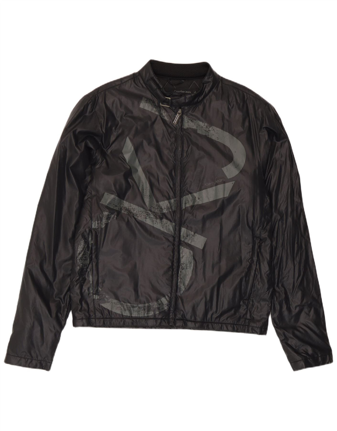 Męska kurtka przeciwdeszczowa Calvin Klein Jeans Graphic UK 40, duża, czarna, poliamidowa