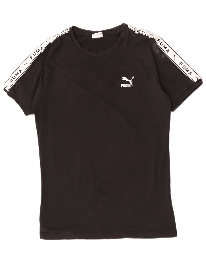 Męska koszulka z grafiką Puma Top, średnia czarna, z blokami kolorów