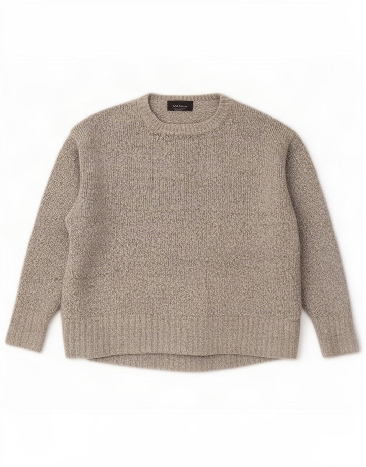Sweter damski Zara Oversize z okrągłym dekoltem UK 10 Small Grey Flecked