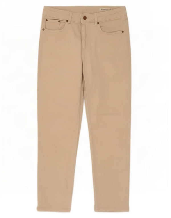 Marks & Spencer Womens Relaxed Fit Slim Jeans UK 10 Small W30 L27 Beige