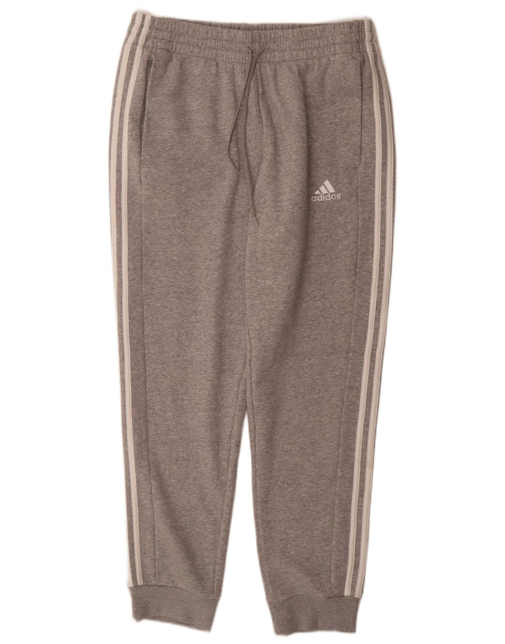 Męskie spodnie dresowe Adidas, duże, szare, bawełniane