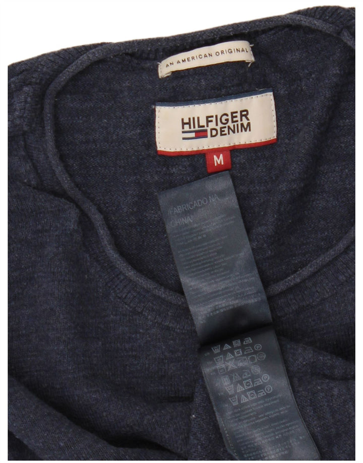 Męski sweter z okrągłym dekoltem Tommy Hilfiger, średni granatowy, bawełniany