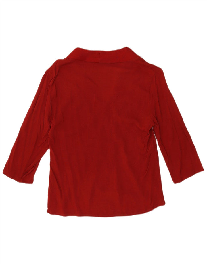 ZARA Womens Top 3/4 Sleeve UK 6 XS Red