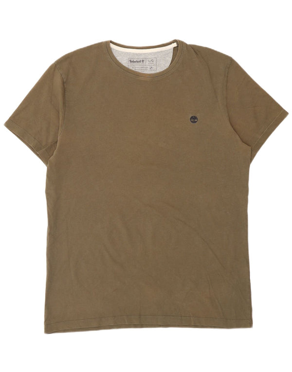 Męski T-shirt TIMBERLAND o dopasowanym kroju, duży, bawełniany khaki