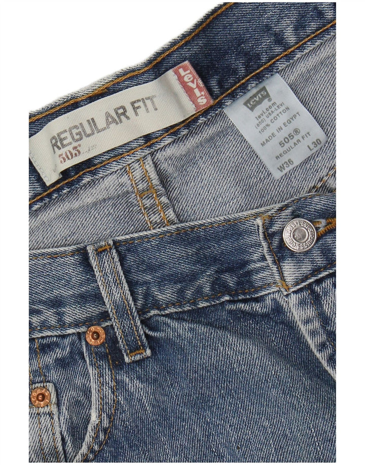 Męskie jeansy LEVI'S 505 Straight W36 L30 Niebieska bawełna