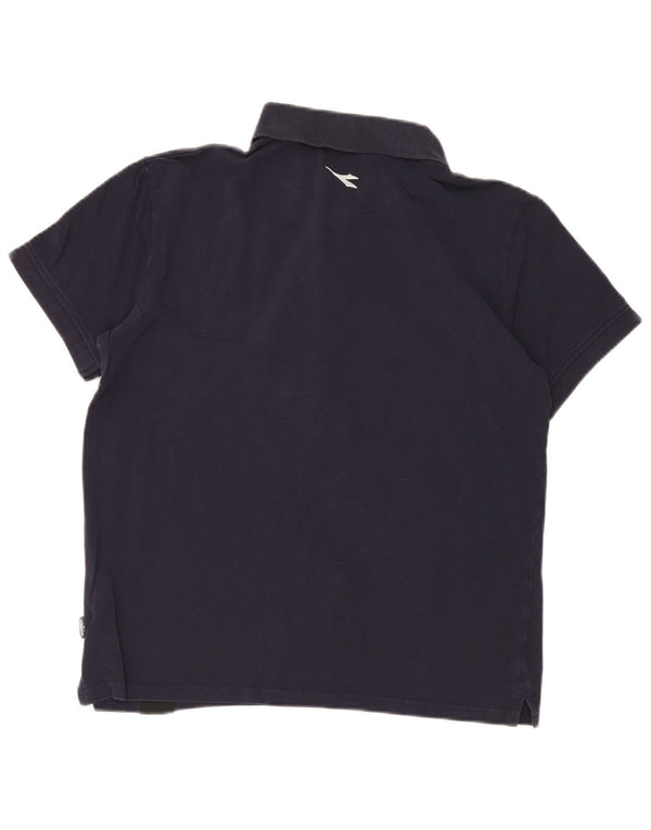 Damska koszulka polo Diadora UK 16, duża, granatowa, bawełniana