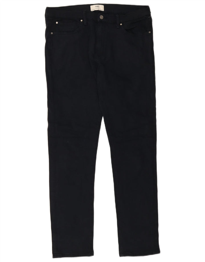 Marks & Spencer Męskie jeansy slim W36 L33 Granatowe, bawełniane
