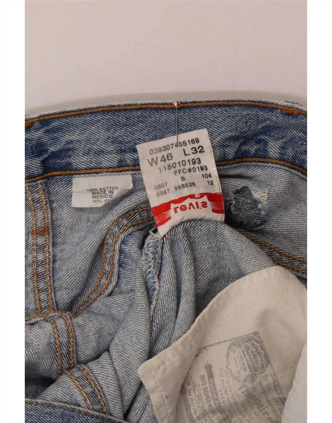 Męskie jeansy Levi's 501 Straight W46 L27 Niebieskie bawełniane