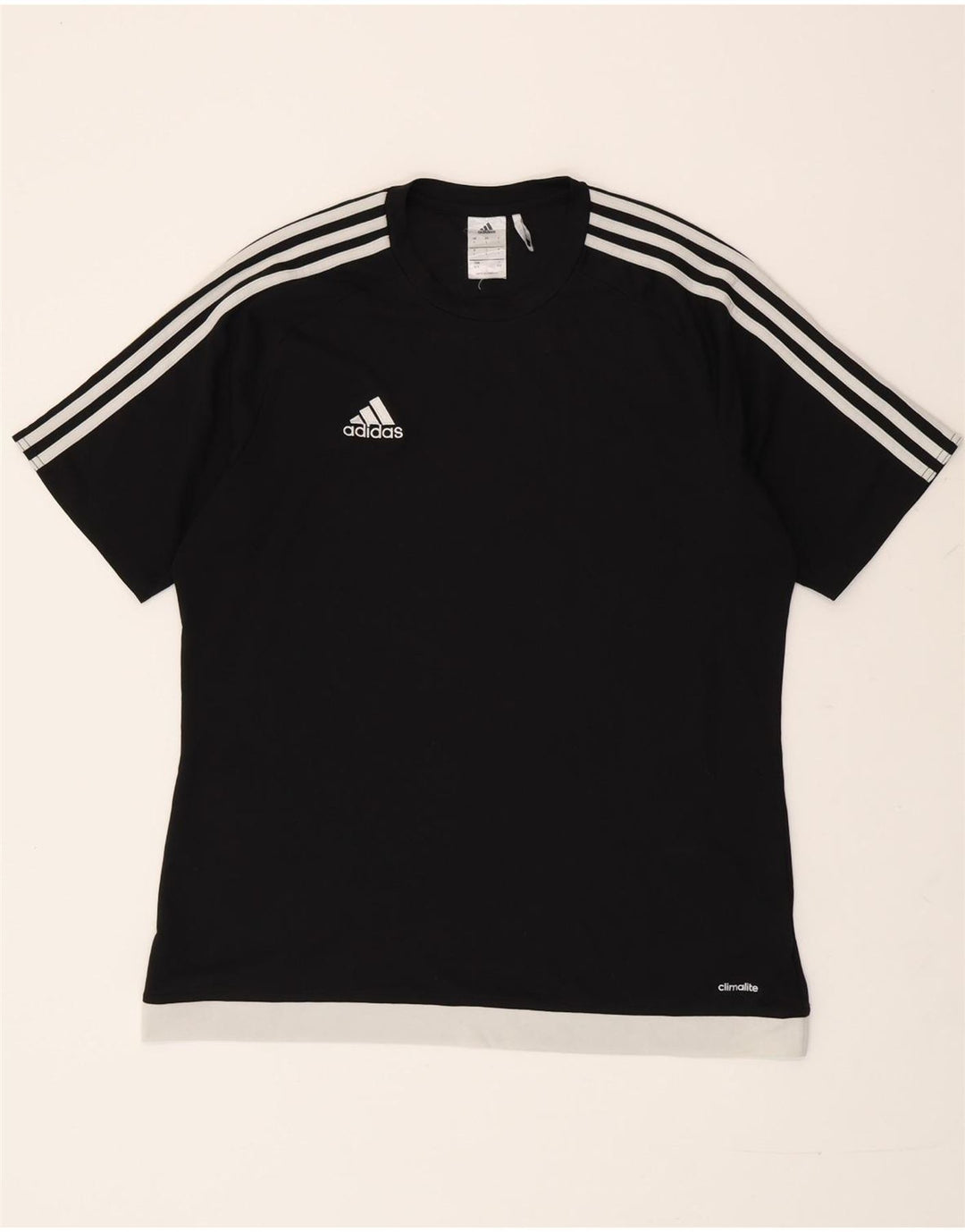 Męski T-shirt ADIDAS Climalite, duży, czarny poliester z blokami kolorów