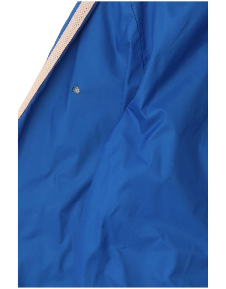 Męska kurtka przeciwdeszczowa ADIDAS z kapturem i grafiką UK 38, średni niebieski nylon