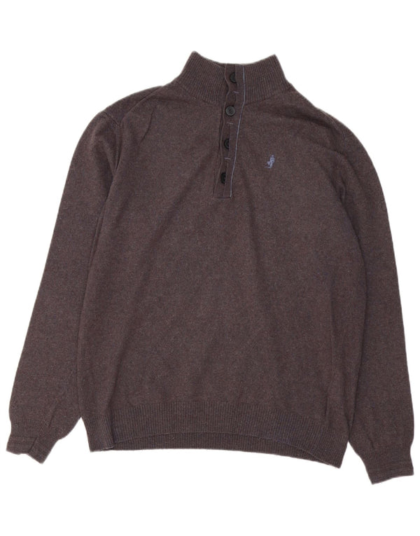 MARLBORO CLASSICS Damski sweter zapinany na guziki UK 18 XL Szary sztuczny jedwab