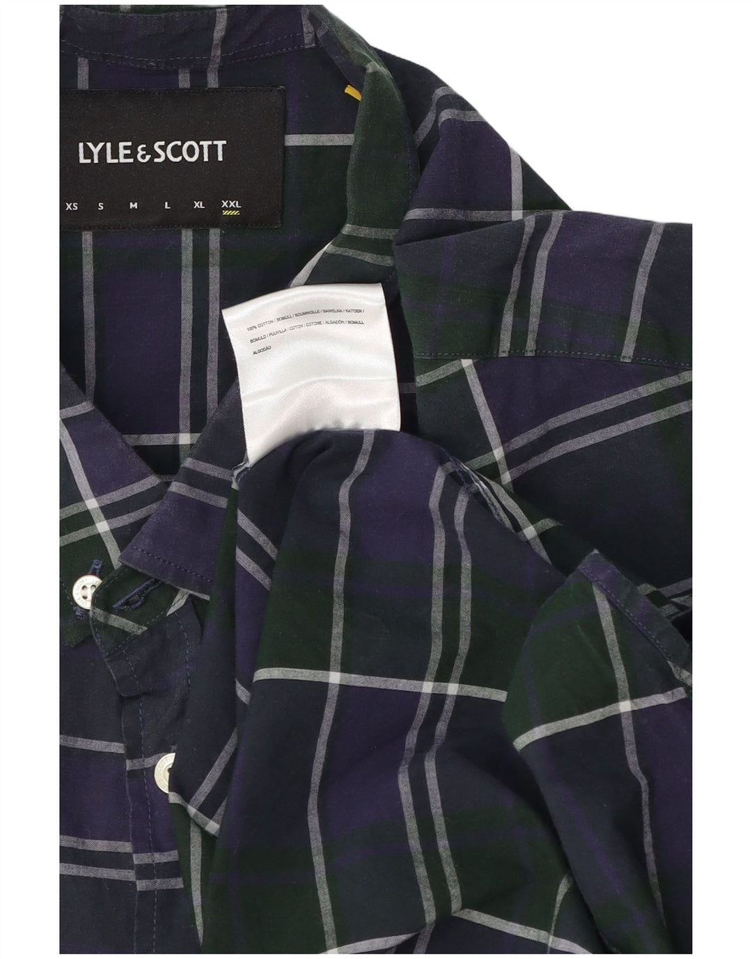 Koszula męska Lyle & Scott 2XL, bawełniana, granatowa w kratkę