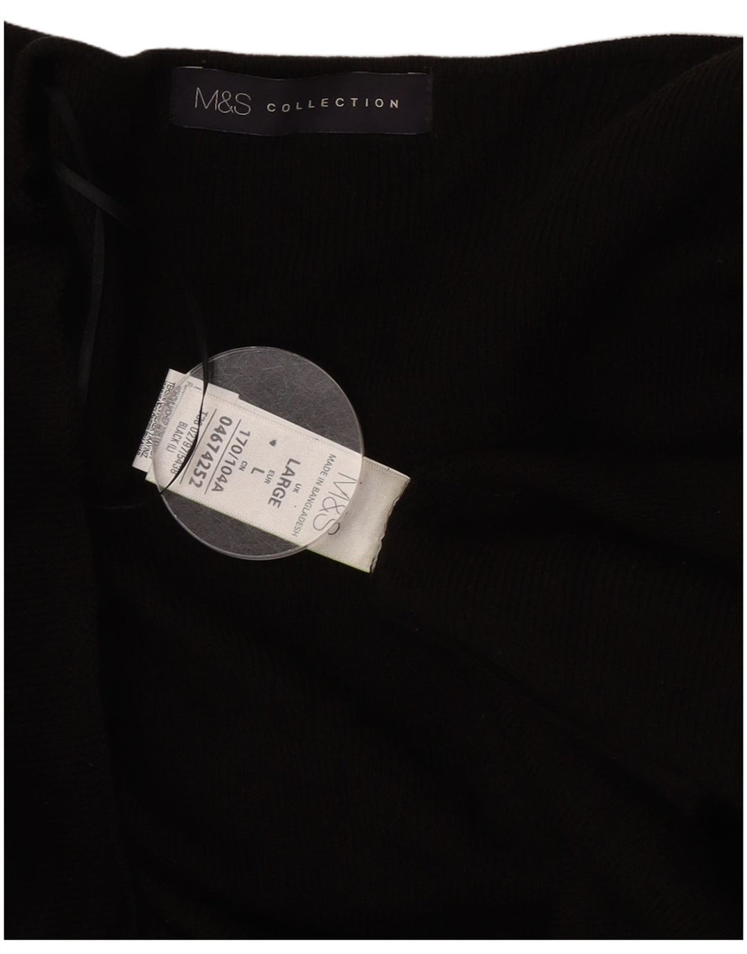 Marks & Spencer Damski sweter rozpinany UK 16, duży, czarny akryl