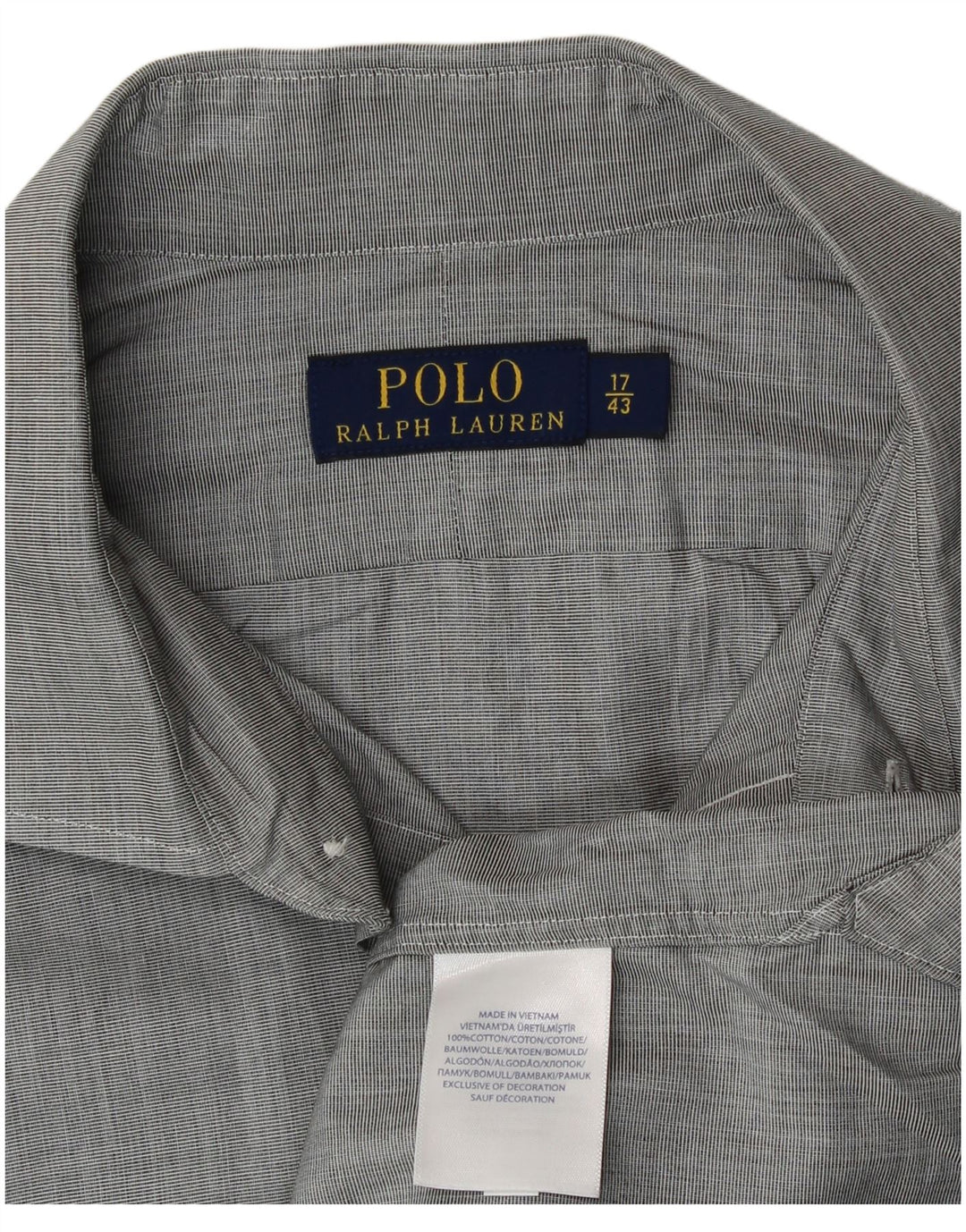 Koszula męska Polo Ralph Lauren, rozmiar 17 43 XL, szara bawełna