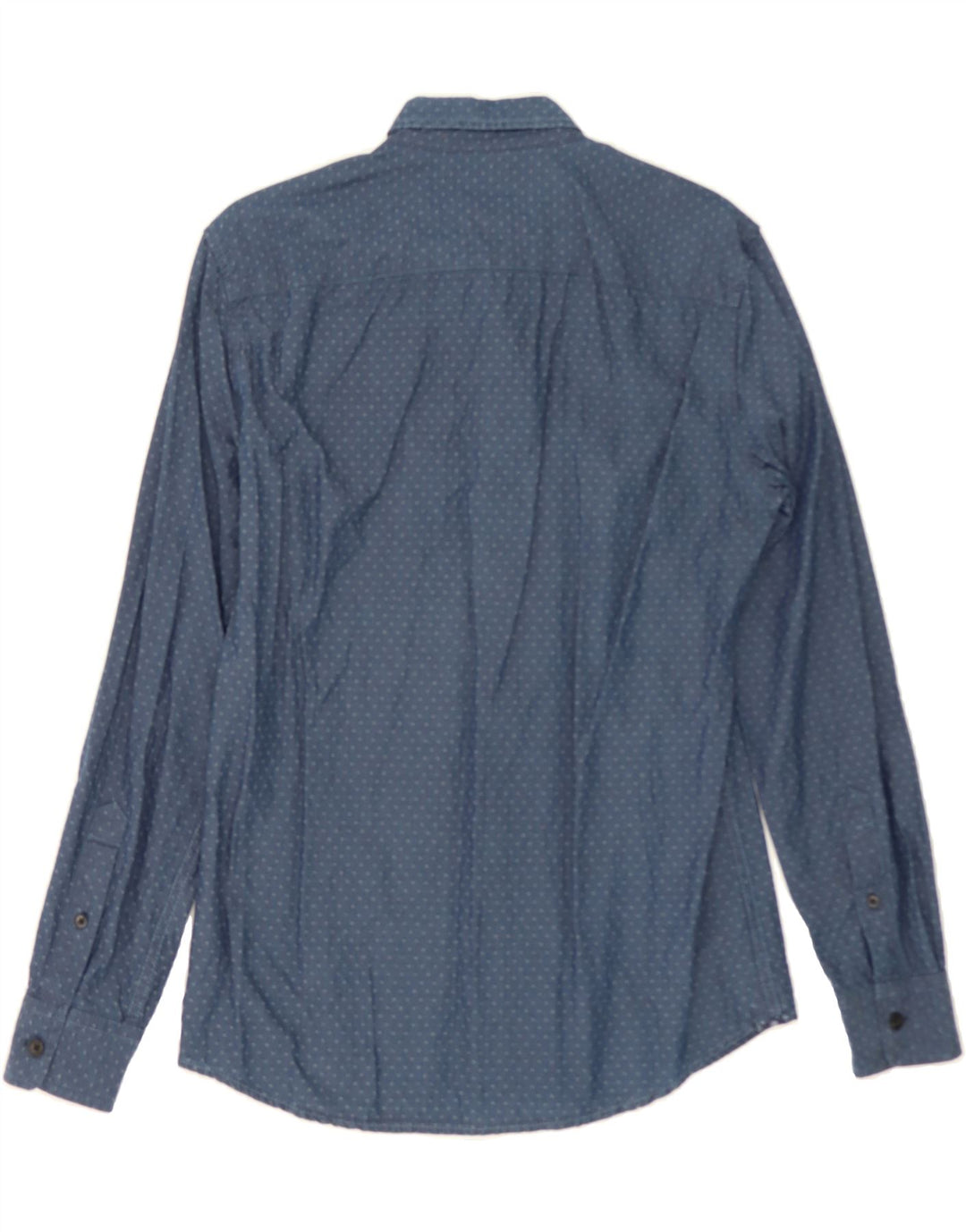 BENETTON Mens Shirt Medium Navy Blue Spotted Cotton Vintage Benetton and Second-Hand Benetton from Messina Hembry 