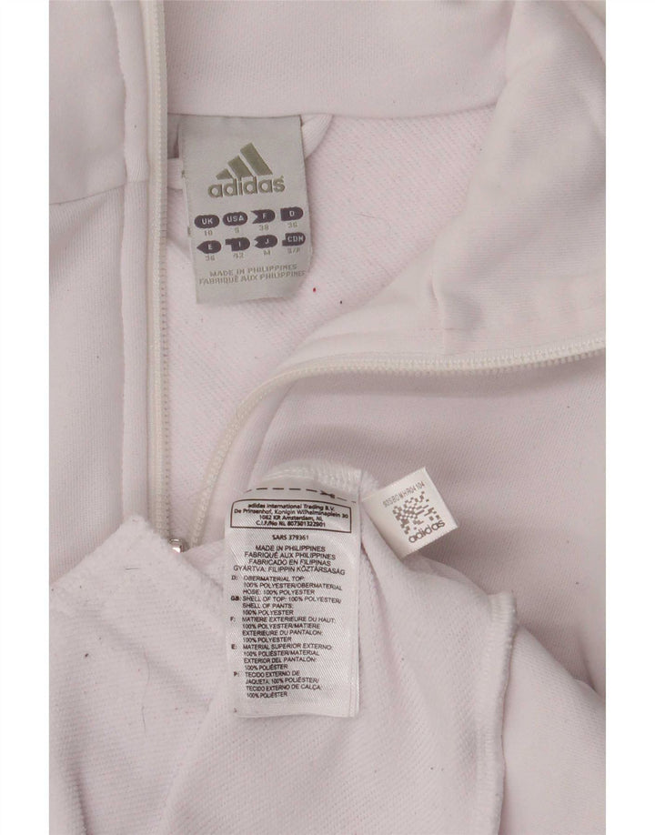 Damska kurtka dresowa Adidas UK 10, mała, biała, poliestrowa