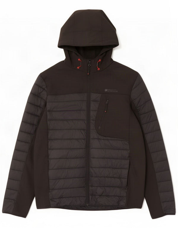 Męska ocieplana kurtka z kapturem Mountain Warehouse UK 40, duża czarna nylon