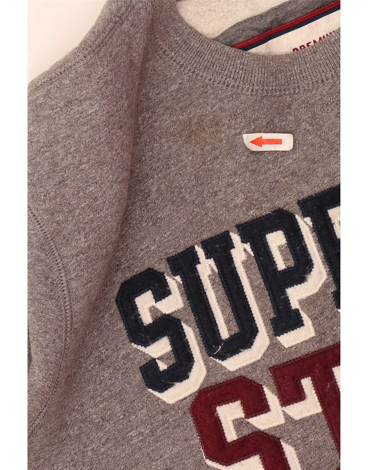 Męski sweter z grafiką Superdry 2XL, szary, bawełniany w plamki