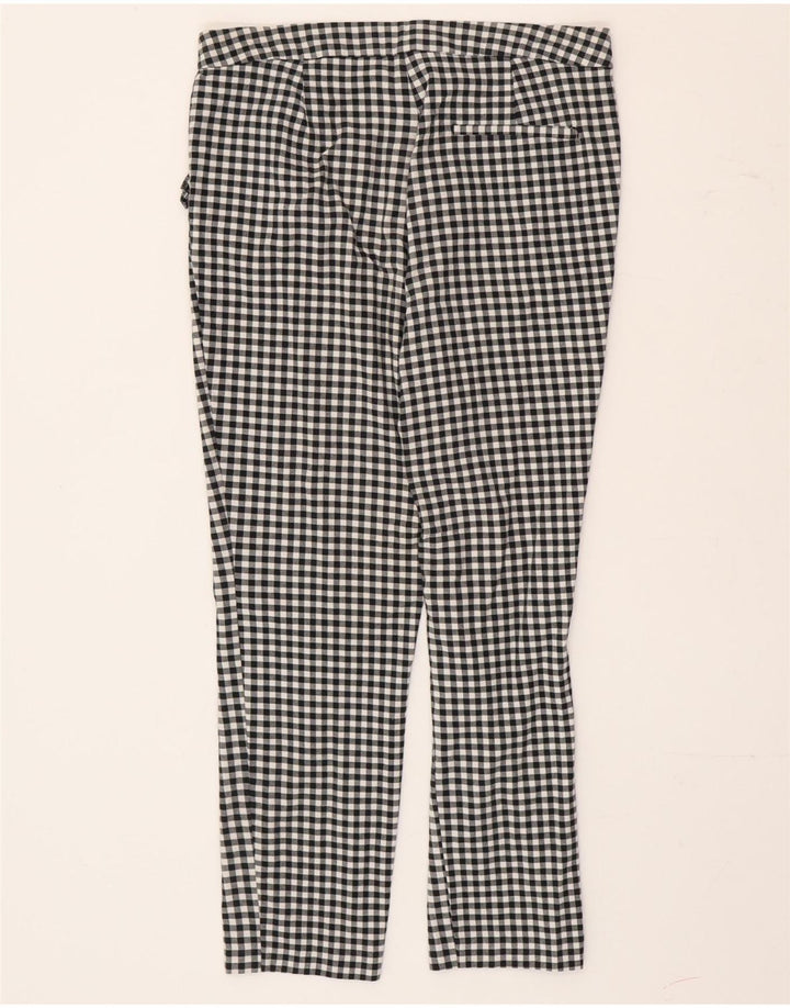 Spodnie damskie Zara Slim Chino, średnie W30 L26, czarne w kratkę